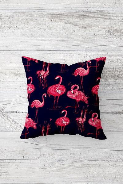 on the clouds Μαξιλαροθήκη με μοτίβο Flamingo με τυπωμένο κρυφό φερμουάρ στις δύο πλευρές Μαξιλαροθήκη για μαξιλάρι καναπέ