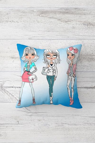 on the clouds Fashion Girls Față de pernă cu fermoar ascuns imprimat pe o parte