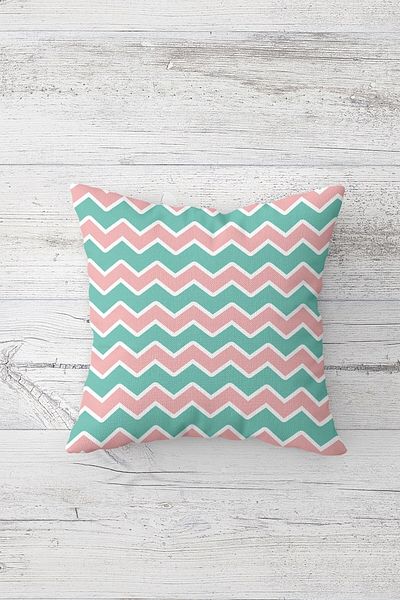 on the clouds Zigzag Stripe Pattern One Side Printed Hidden Zipper Pillowcase Throw Pillow Sofa Pillow Case