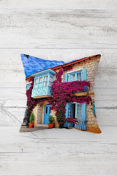 on the clouds Bodrum Homes Față de pernă cu fermoar ascuns imprimat pe o parte Husă de pernă pentru scaun
