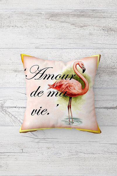 on the clouds Μαξιλαροθήκη με μοτίβο Flamingo με τυπωμένο μονόπλευρο κρυφό φερμουάρ Μαξιλαροθήκη για μαξιλάρι καναπέ