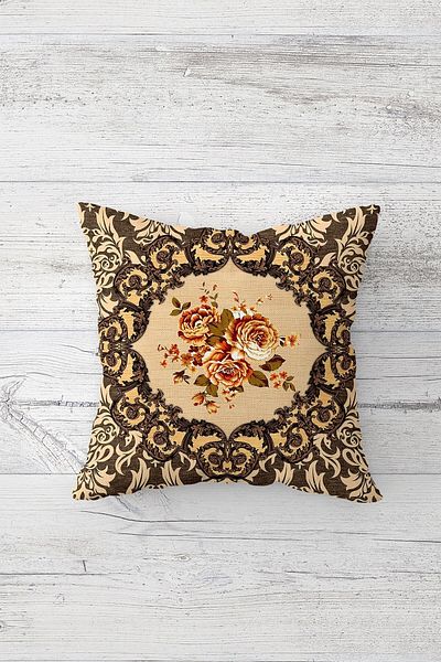on the clouds Ethnic Rose Pattern Vintage διπλής όψης με κρυφό φερμουάρ Μαξιλαροθήκη Μαξιλαροθήκη