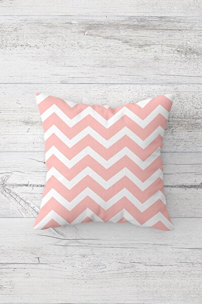 Pelangi Pink and White Zigzag Pattern Double Sided Printed Hidden Zippered Pi...