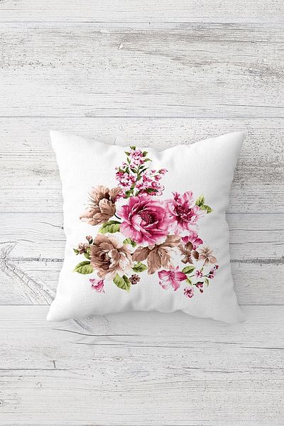 Pelangi Brown Pink Double Sided Printed Hidden Zippered Pillow Case Throw Pillow Seat Pillow Case
