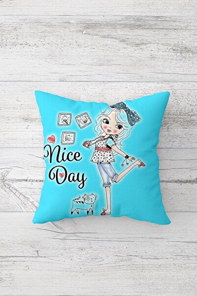 Pelangi Nice Day Double Sided Printed Hidden Zippered Pillow Case Throw Pillo...