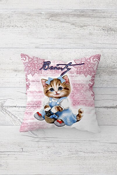 Pelangi لطيف القط مع القط لطيف الطباعة على الوجهين المخفية زيبر فتاة شابة رمي...