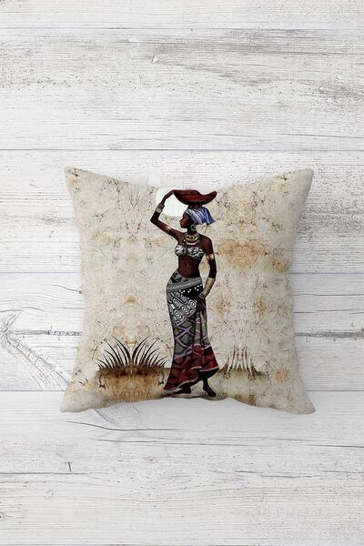Pelangi Bohemian African Woman Double Side Printed Hidden Zippered Pillowcase...