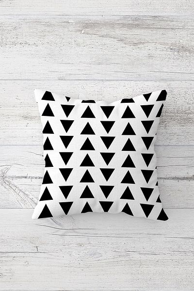 Pelangi White Background Triangle Pattern Double Sided Printed Hidden Zippered Pillowcase Throw Pillow Pillowcase