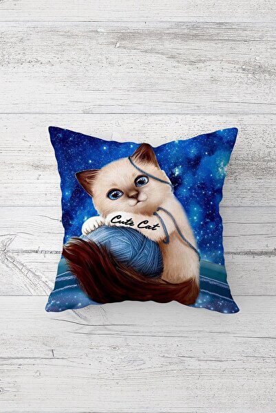 Pelangi لطيف القط مع القط لطيف الطباعة على الوجهين المخفية زيبر فتاة شابة رمي...