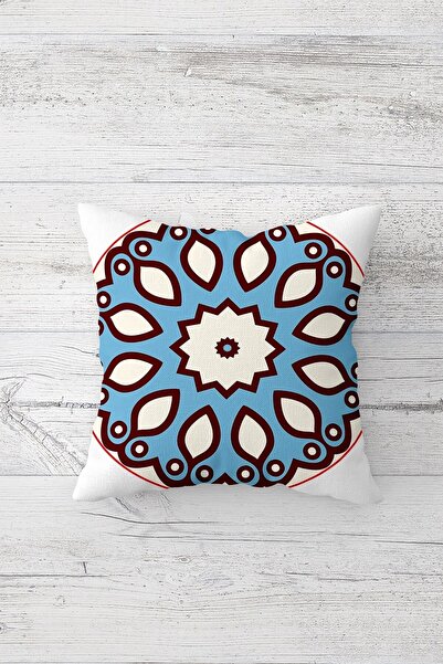 Pelangi غطاء وسادة بنمط أوراق الشجر ماندالا مطبوع على الوجهين مع سحاب مخفي وغ...