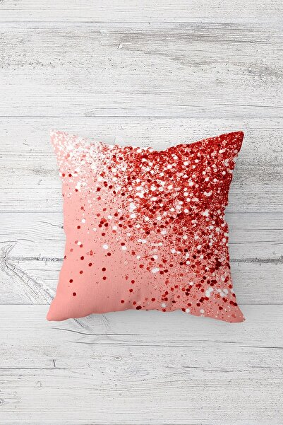 Pelangi Payet Desenli Çift Tarafı Baskılı Gizli Fermuarlı Yastık Kılıfı Kırle...