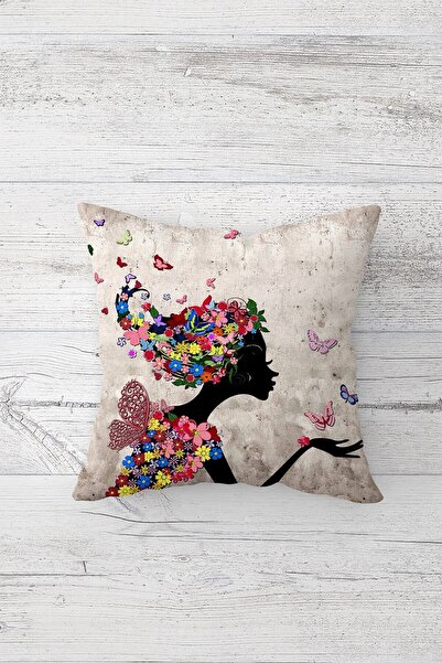 Pelangi الأزهار الجنية فتاة مزدوجة الجانب مطبوعة المخفية انغلق وسادة رمي وساد...