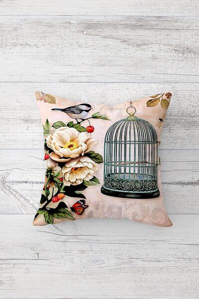 Pelangi قفص الطيور فراشة مزدوجة الجانب مطبوعة مخفي انغلق وسادة رمي وسادة مقعد...