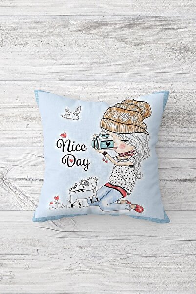 Pelangi غطاء وسادة بسحاب مخفي مطبوع على الوجهين للفتيات المصورات، غطاء وسادة ...