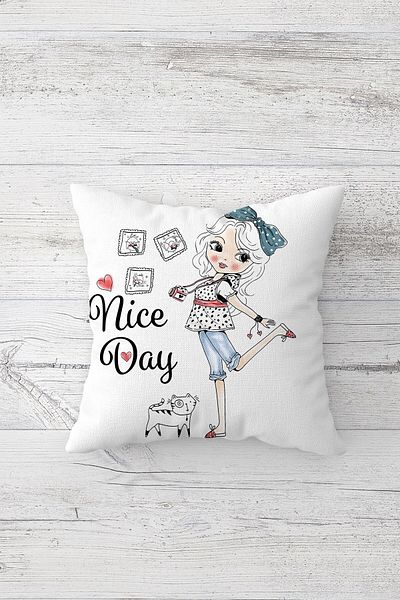 linazaitun One Side Printed Hidden Zipper Decorative Pillowcase Throw Pillow Case Seat Pillowcase
