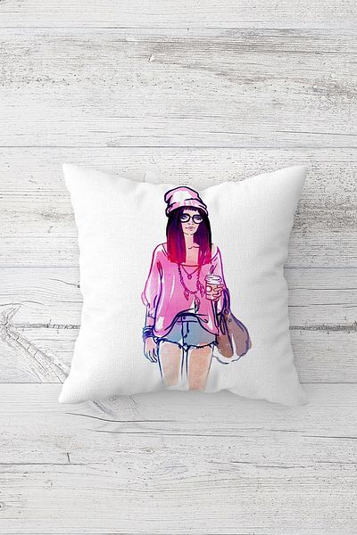 linazaitun One Side Printed Hidden Zipper Decorative Pillowcase Throw Pillow Case Seat Pillowcase
