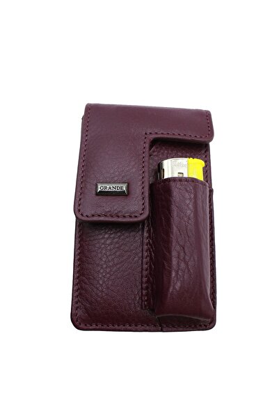 Grande 451 100% Genuine Leather Cigarette Holder Plum
