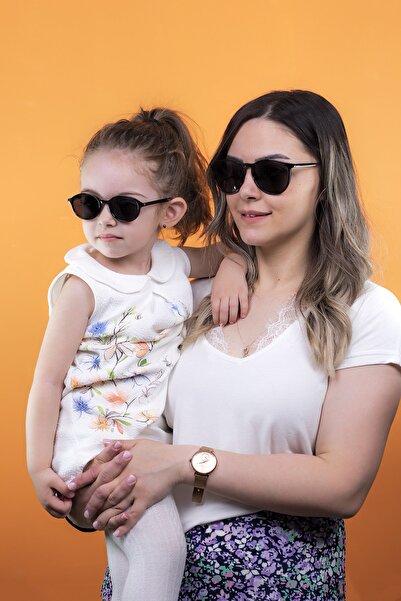 LUNOX Anne Kız Çocuk Kombin Siyah Güneş Gözlüğü