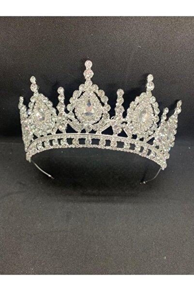 ÜNPOY AVM Coroana de mireasa din piatra de cristal argintiu alb