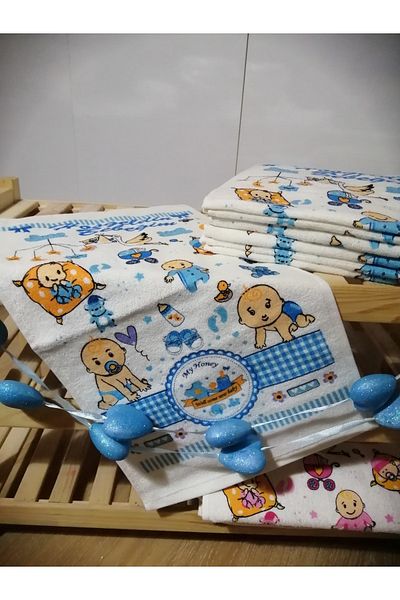 eminentsmell Set de 12 prosoape de mână pentru bebeluși cadou pentru baby shower cu tematică pentru băieți Prosop pentru bebeluși Babyshower 30*50