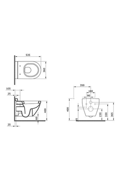 Bocchi Taormina Arch Asma Klozet Mat Gri Kapak Hariç 1012-006-0128