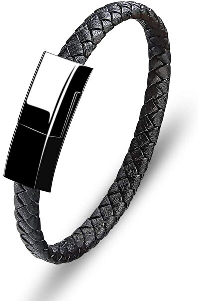 Ekoodukkan Iphone 13 Iphone 12 Uyumlu Deri Örgülü Bileklik Ve Iphone Şarj Kab...