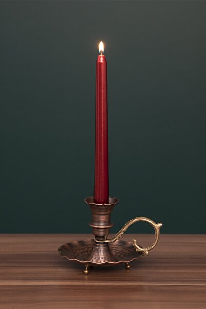 DMT COPPER HOME Gaziantep Bakır Şamdan-mumluk El Işlemesi Dövmesi Yük:9,5 Cm ...