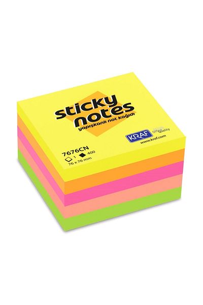ReyonOn Adhesive Cube Note Paper 76x76 Neon