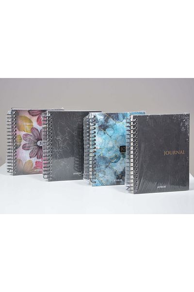 Folix Journal Spiraled Hard Covered Pointed Undated Agenda 12 Cm X 16 Cm 100 Yp
