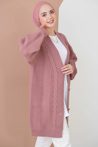 Bigdart 15768 كارديجان تريكو للحجاب - داستي روز