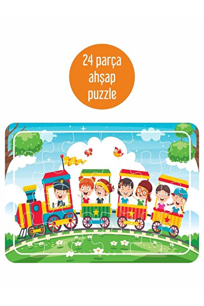 LİPYOS Trende Eğleniyoruz 24 Parça Ahşap Puzzle