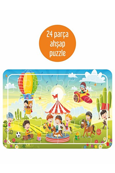 LİPYOS Tatil, Lunapark Uçak 24 Parça Ahşap Puzzle