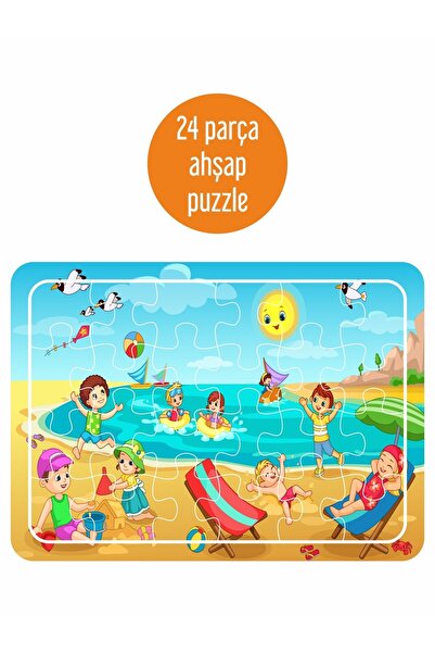 LİPYOS Deniz Yaz Oyun 24 Parça Ahşap Puzzle