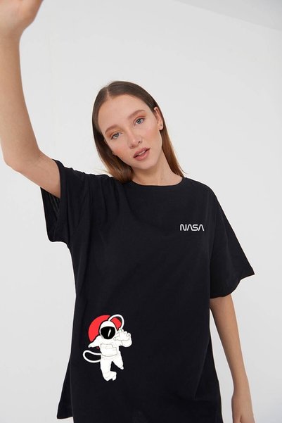 Trend Sizde Short Sleeve NASA Printed Tshirt