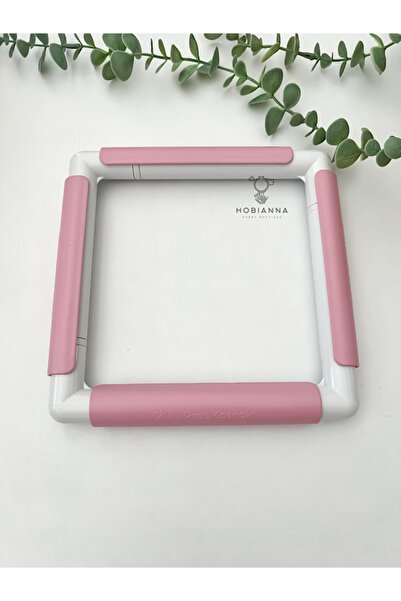 Hobianna Câlın Nakış Kasnağı 20 Cm X 20 Cm - Pembe Klips / Pratikasnak Plus Kasnak
