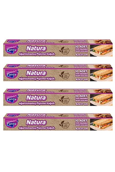 Parex Natura 4 Pieces Unbleached Organic Instant Cut Baking Paper 10 Pieces