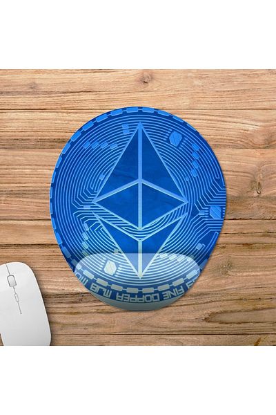 Pixxa نموذج لوحة الماوس لدعم المعصم من Etherium (Etherium) Crypto Currency - 2 بيضاوي