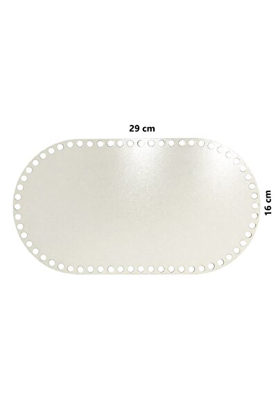 aladepo Ξύλινος δίσκος καλαθιού Βάση 29x16 cm Οβάλ Λευκό Διπλό Πρόσωπο 3mm MDF