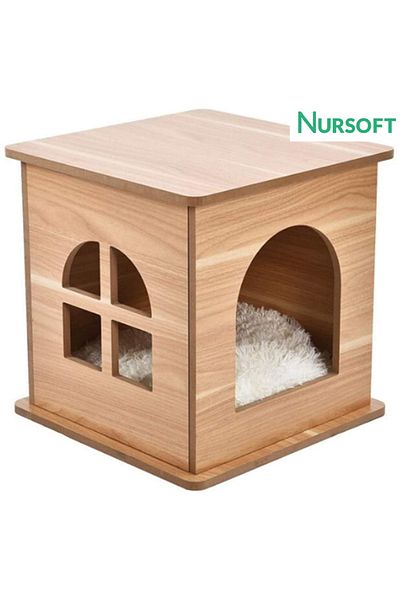Nursoft Wooden Cat House Cat Nest Nr-0085