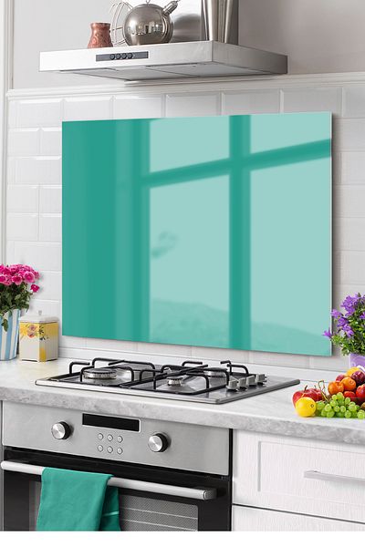 Olinpa Green Premium Kitchen Glass - Cooktop and Built-In Back Protective Countertop