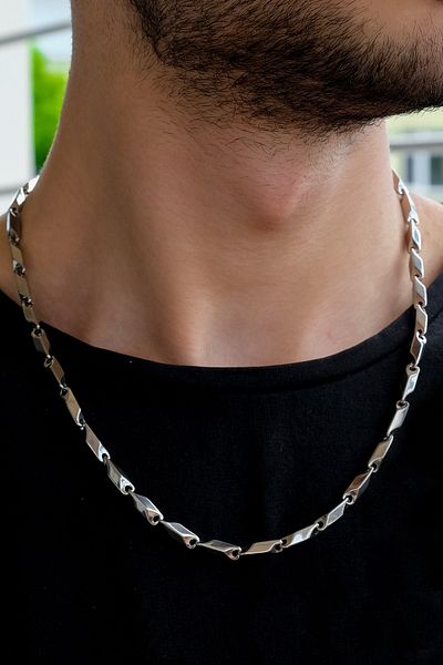 TESBİHCİBABA Sports Cut 55 cm Stainless Steel Men's Necklace