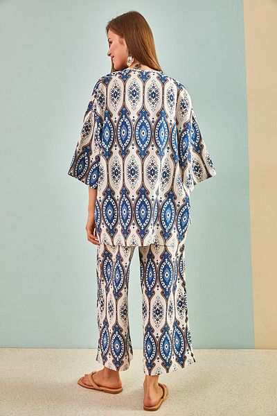Bianco Lucci Zweiteiler - Blau - Relaxed Fit