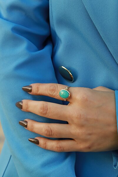 Aydın Kuyumculuk 14 Ayar Altın,firuze Taşlı Yüzük Agyzk173