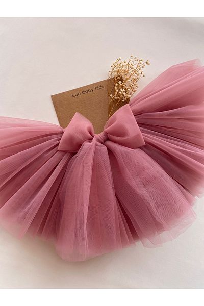 punicha Girl's Tutu Skirt Dried Rose (Fluffy Dream Tulle)