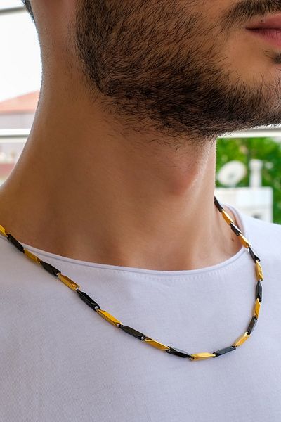 TESBİHCİBABA Popular Color Cut Model 316l Steel Men's Necklace