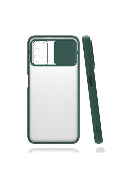 noktaks Xiaomi Redmi 9t Kılıf Kamera Sürgü Mat Arka Yüzey Renkli Çerçeve Lens...
