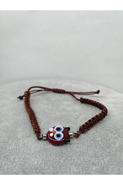 nazarboncuğuimlatı Makrome Bordo Kedi