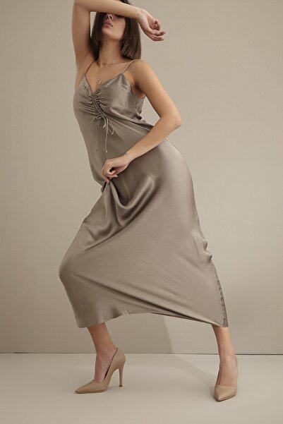 AYAKKABI PRENSİ 153 Mink Matte 10 cm Women's Stiletto, Platform Heeled Shoes