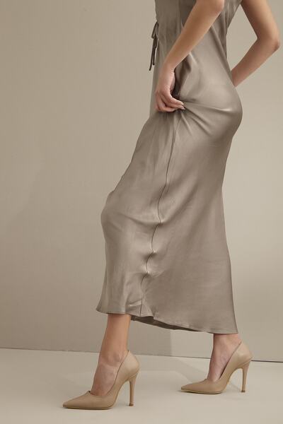 AYAKKABI PRENSİ 153 Vison Matt 10 cm Дамски обувки с висок ток и платформа