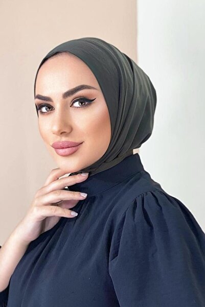 erasra class وشاح جاهز مزود بمشبك شال Hijap لون كاكي